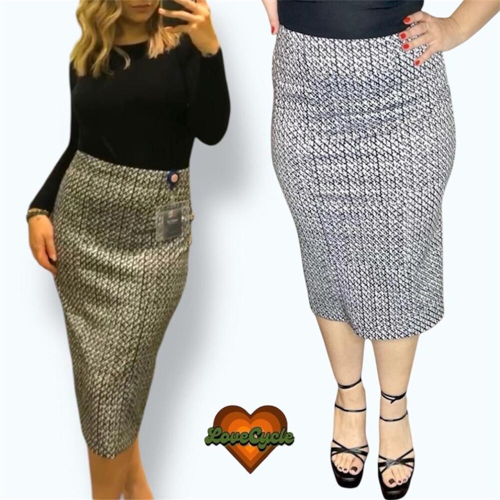 Women's NY & Co. Gray Geometric Print Pencil Skirt – Size 4